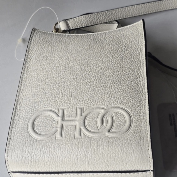 BNWT Jimmy Choo Milk White Mini Shopper Handbag Crossbody Embossed Logo - Picture 2 of 6